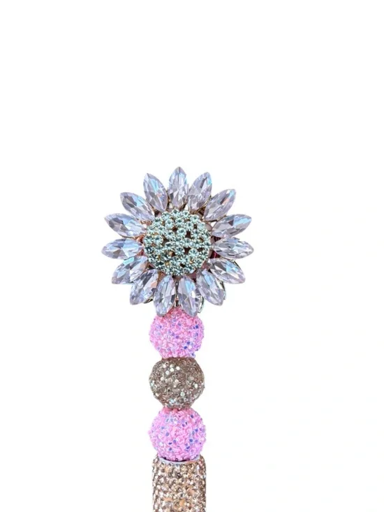 AB INKS HANDMADE EXPRESSIONS Handmade Crystal Sunflower Pink & Gold Pen - Picture 4 of 5